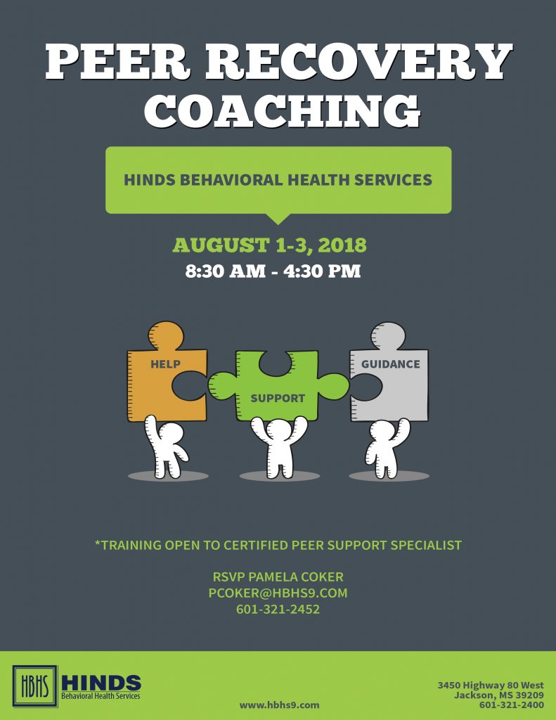 Peer Recovery Coaching Training Hinds Behavioral Health Services