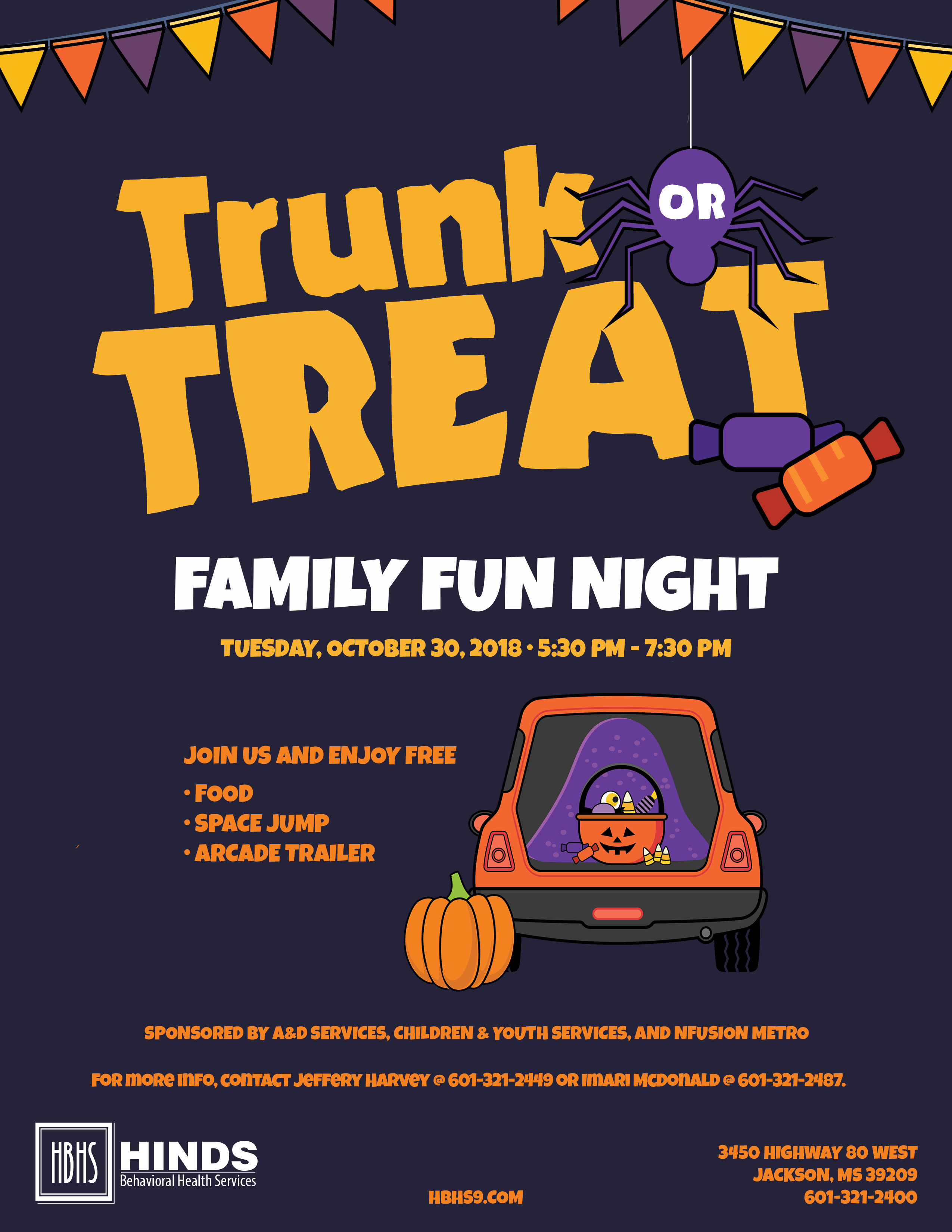 Trunk Or Treat Flyer Hinds Behavioral Health Services Region 9